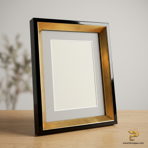 قاب عکس 3سانتی شیبدار کد208(رنگ مشکی طلایی)